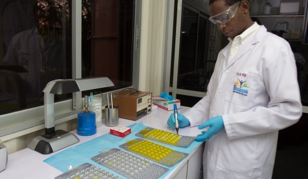 Lab technician counting water samples (Karim photography(c)2020)